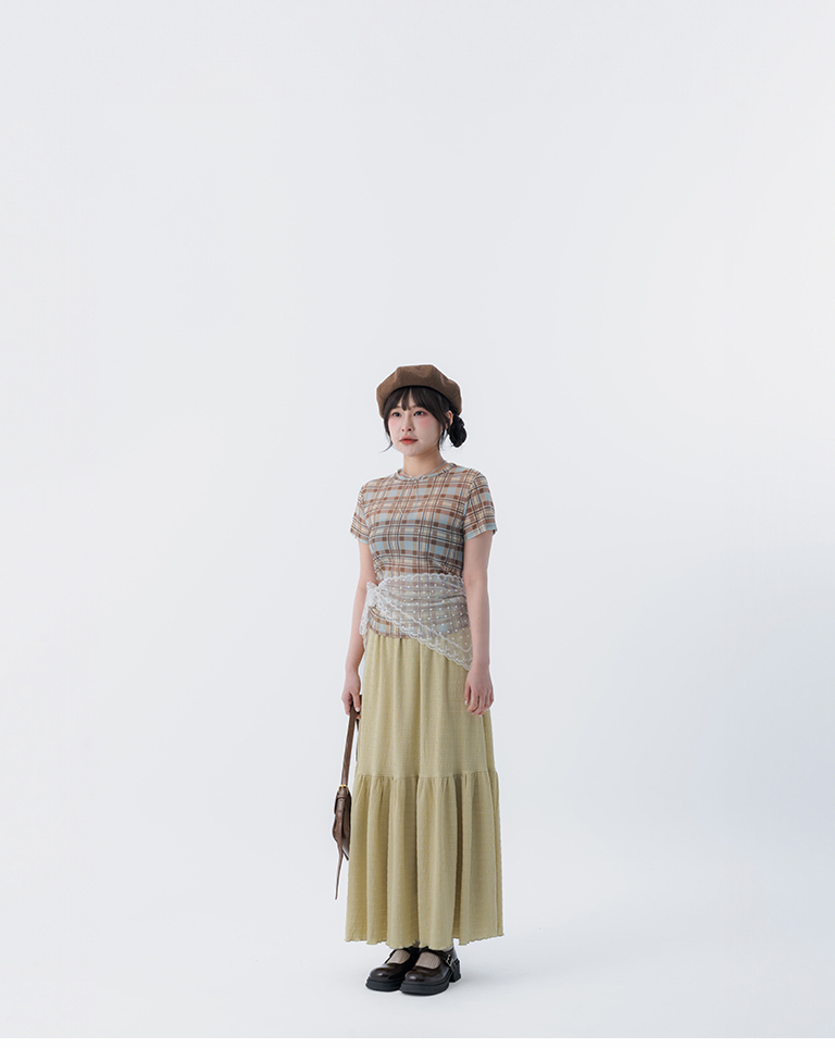 ジャカードティアードスカート 3色展開