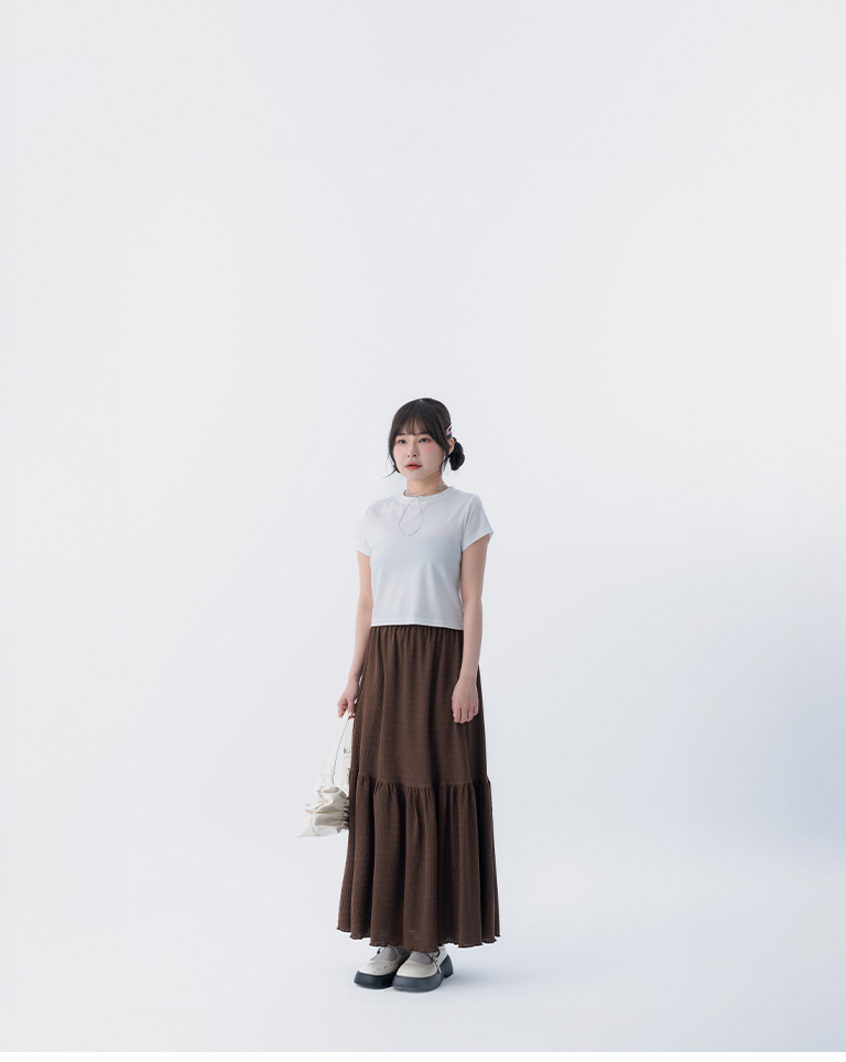 ジャカードティアードスカート 3色展開