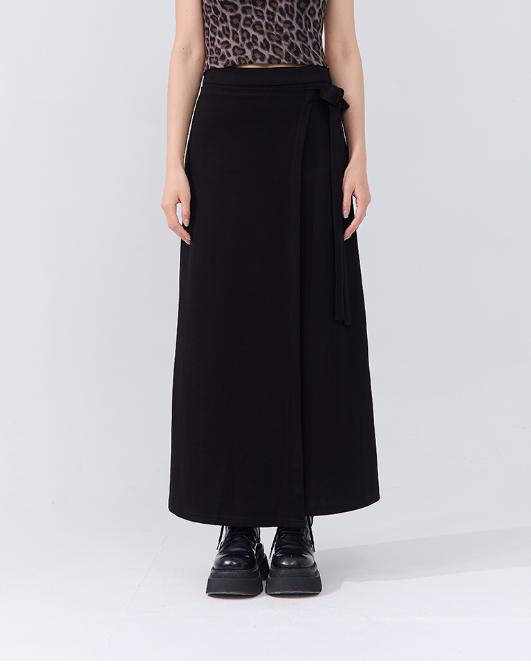 アシメリボンコットンスカート 2色展開