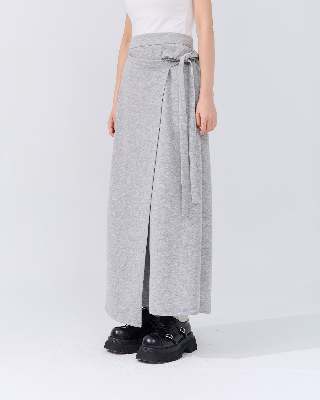 アシメリボンコットンスカート 2色展開