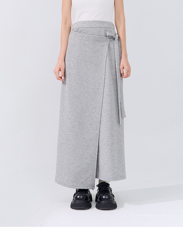 アシメリボンコットンスカート 2色展開