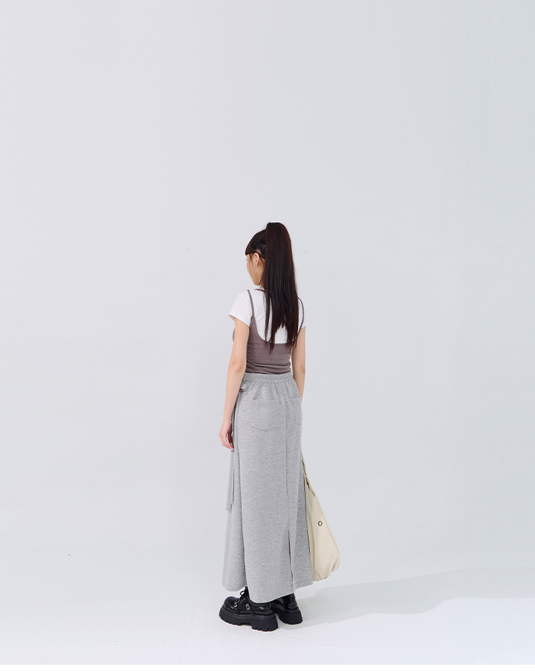 アシメリボンコットンスカート 2色展開