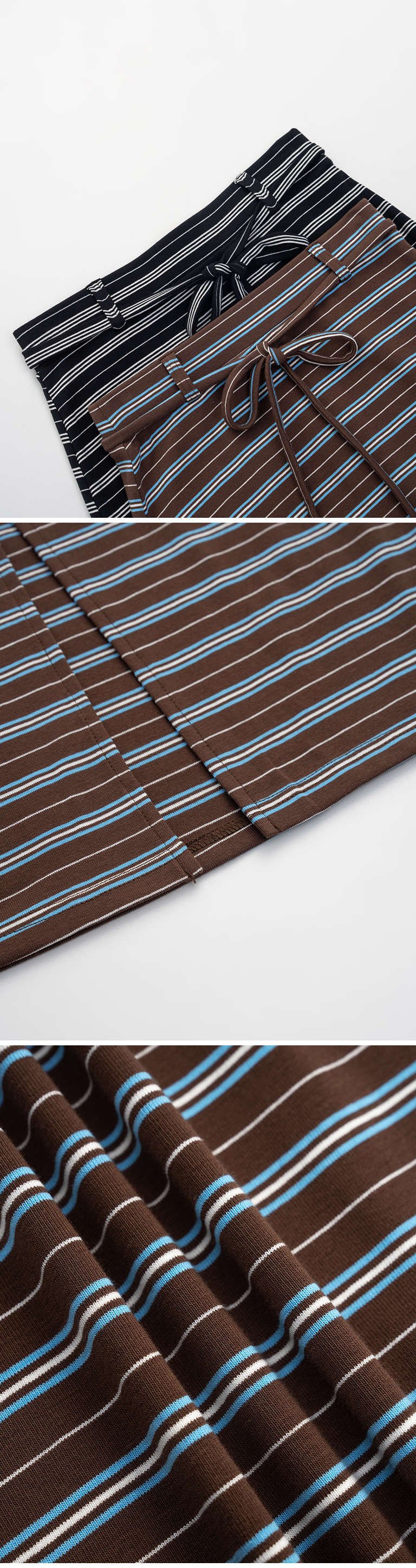 ストライプコットンロングスカート 2色展開