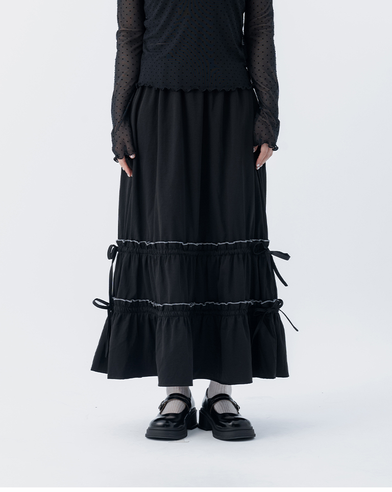 春8商未收到---メロウフリルスカート 2色展開