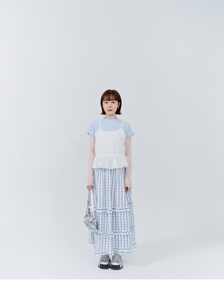 ティアードフリルロングスカート 2色展開