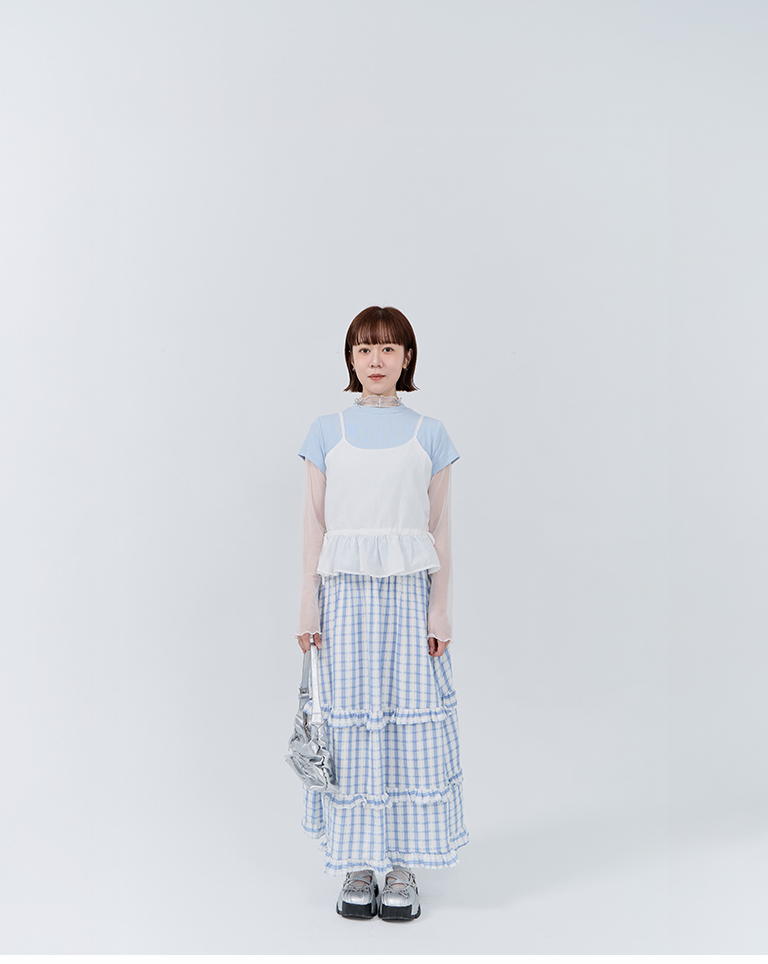 ティアードフリルロングスカート 2色展開