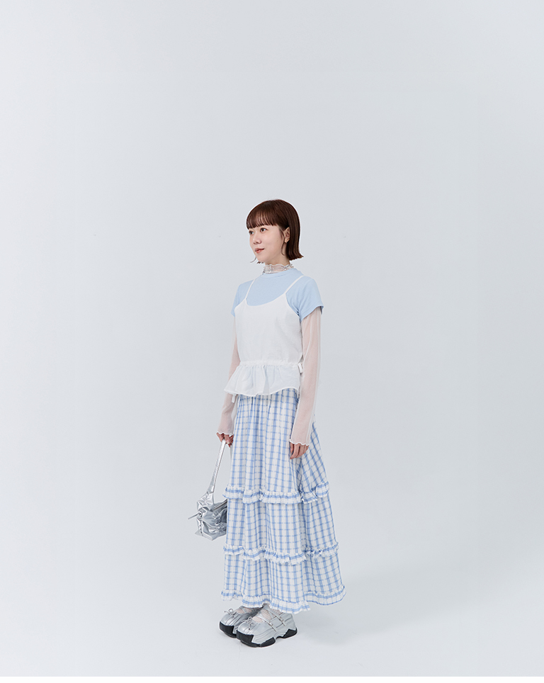 ティアードフリルロングスカート 2色展開
