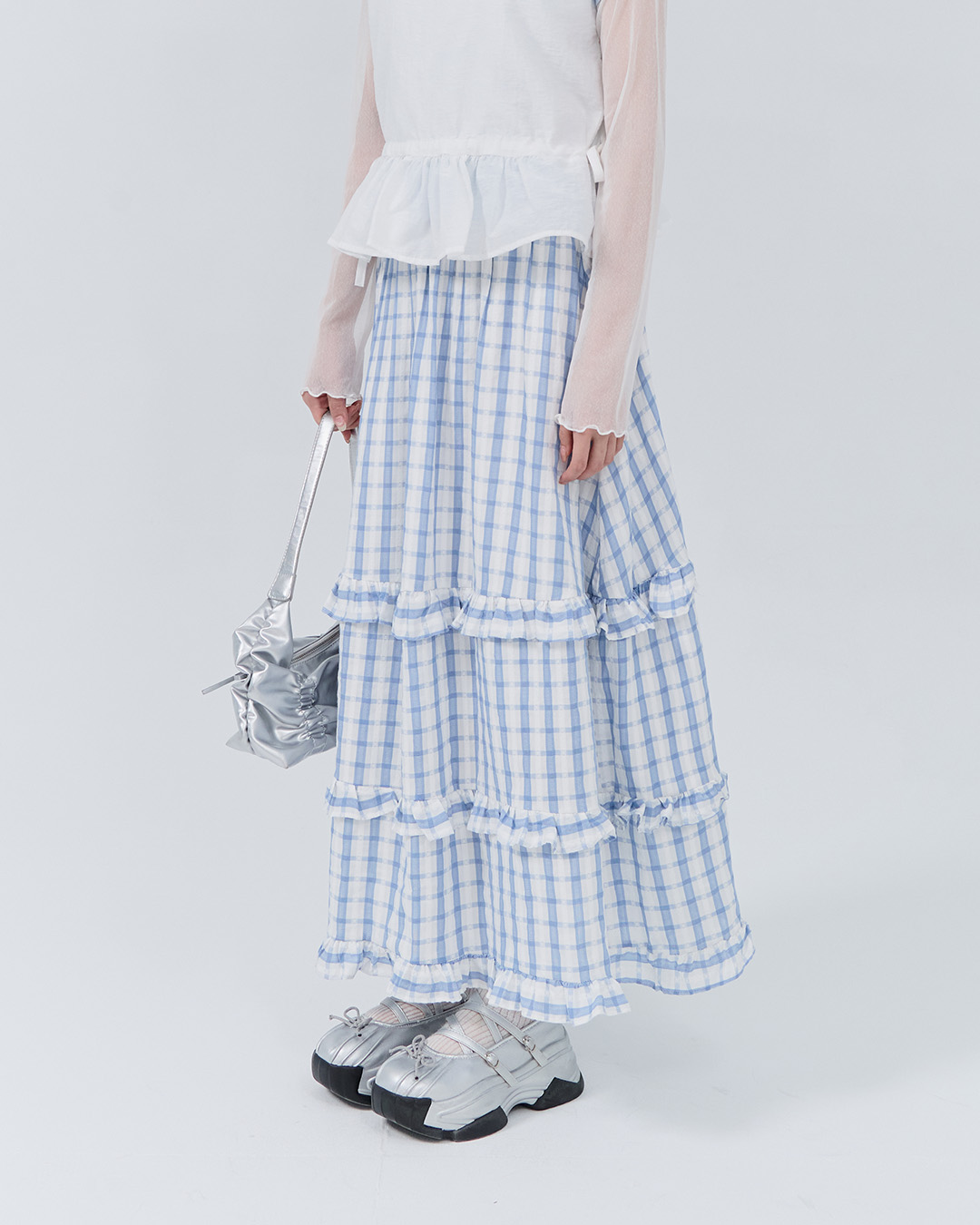 ティアードフリルロングスカート 2色展開