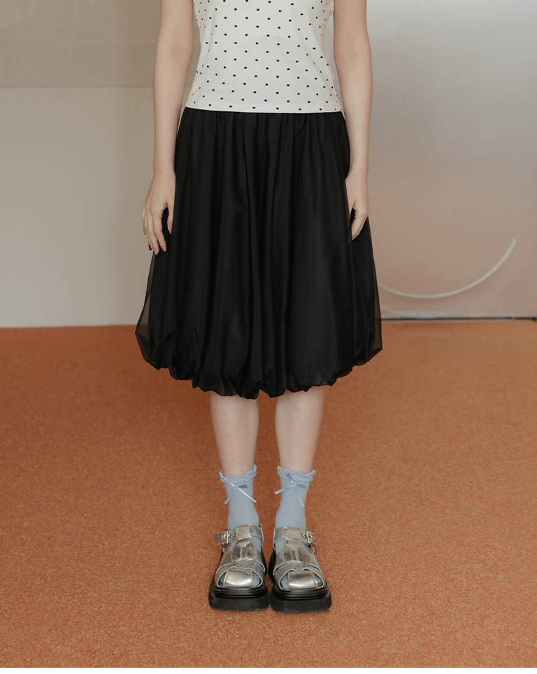 ダブルチュールミディスカート 3色展開