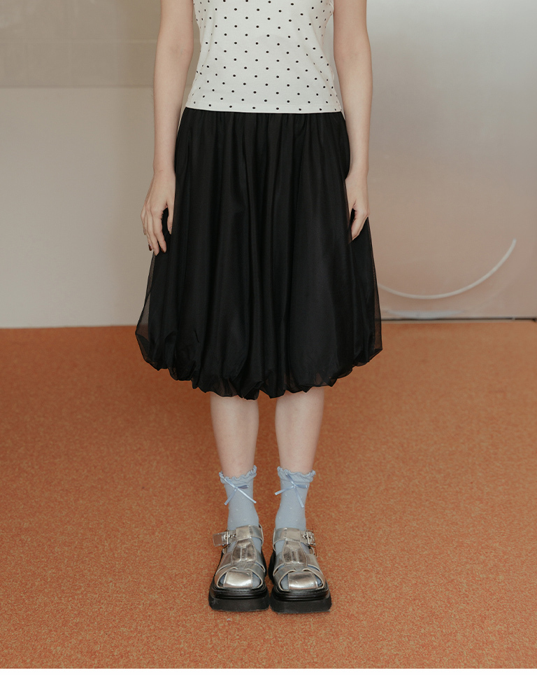 ダブルチュールミディスカート 3色展開