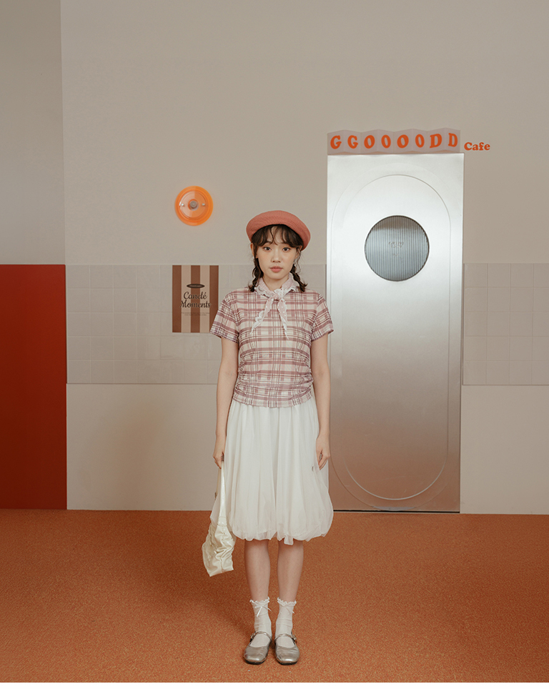 ダブルチュールミディスカート 3色展開