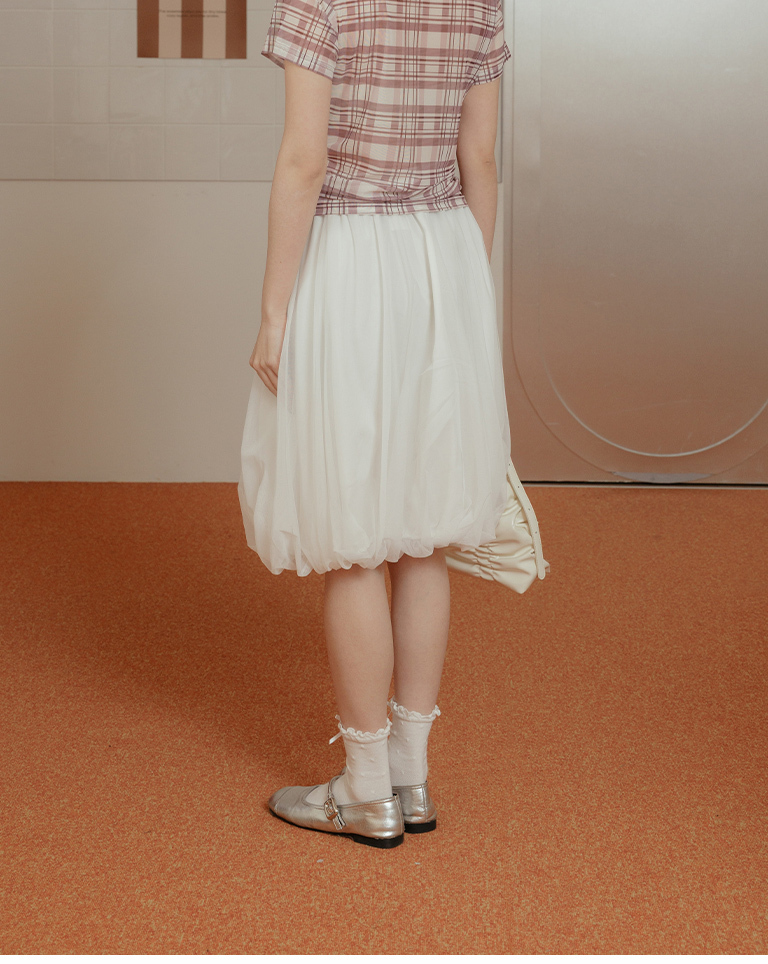 ダブルチュールミディスカート 3色展開