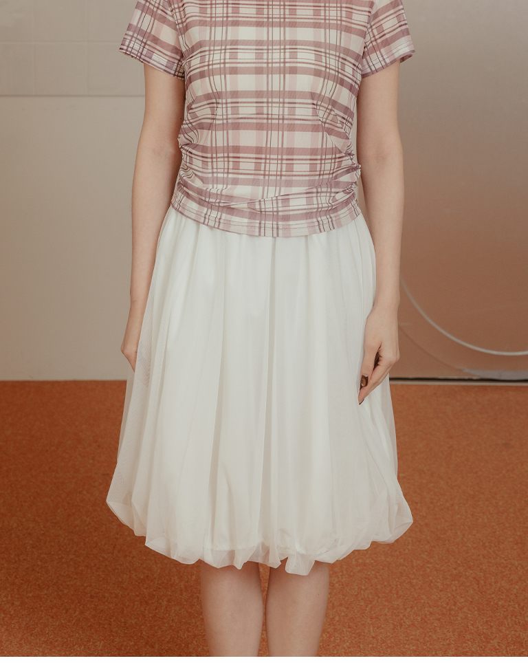 ダブルチュールミディスカート 3色展開