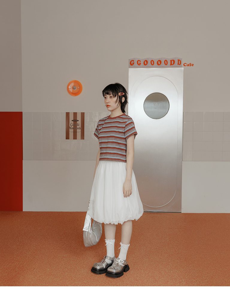 ダブルチュールミディスカート 3色展開