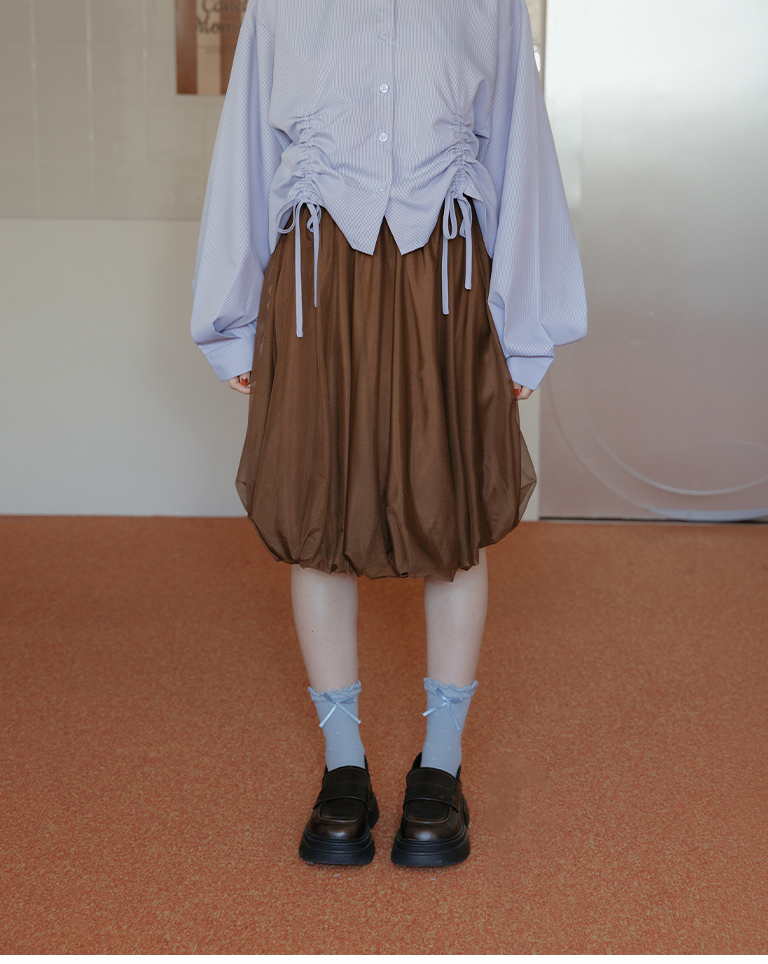 ダブルチュールミディスカート 3色展開