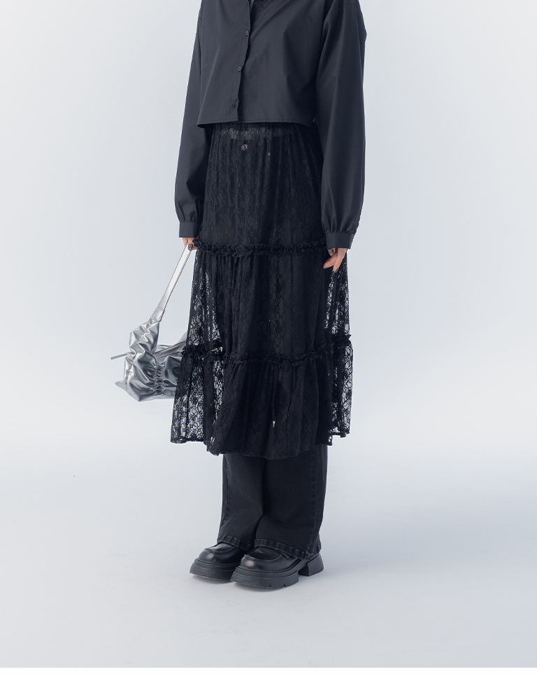 レースシアーバルーンスカート 2色展開