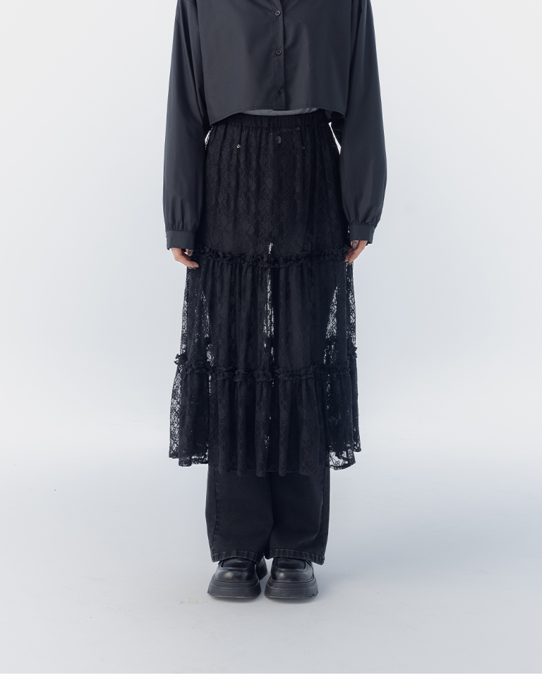 レースシアーバルーンスカート 2色展開