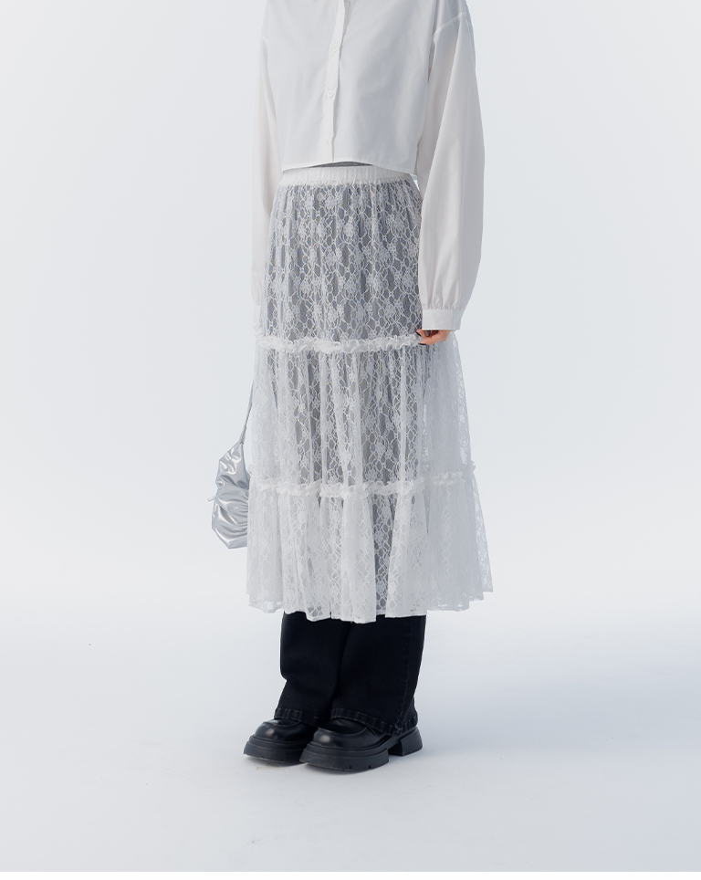 レースシアーバルーンスカート 2色展開