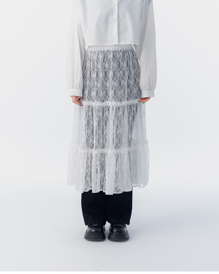 レースシアーバルーンスカート 2色展開