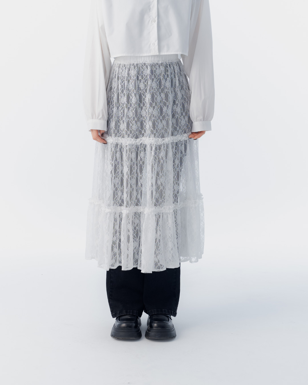 レースシアーバルーンスカート 2色展開