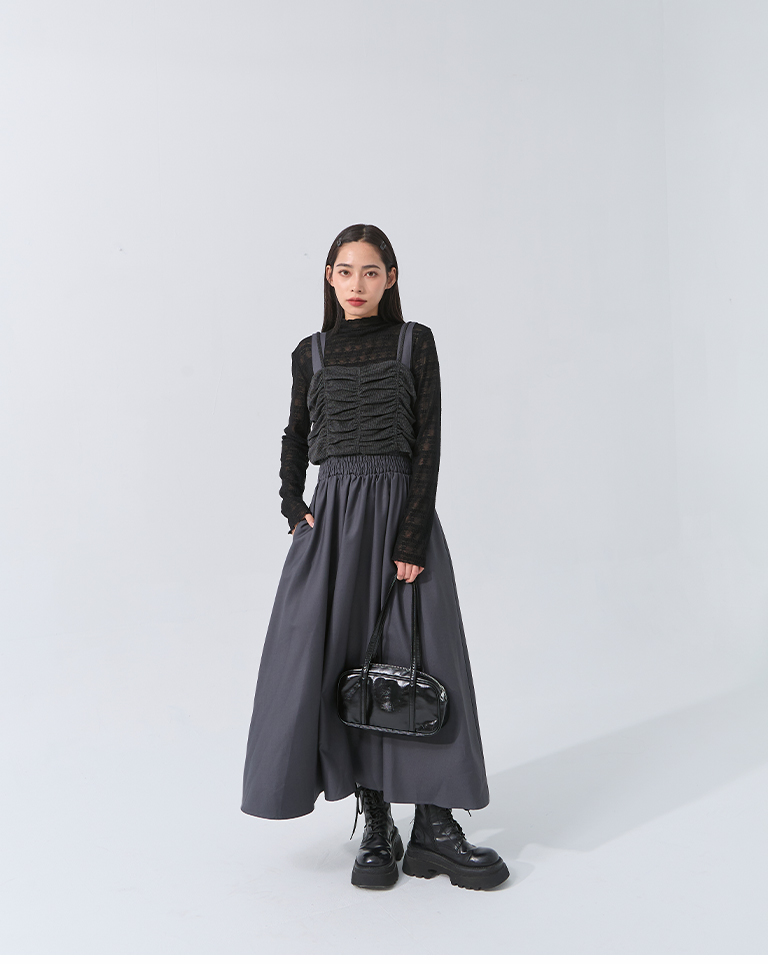 プリーツツーウェイキャミワンピース 2色展開