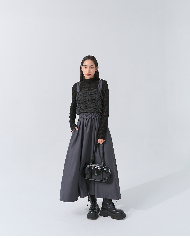 プリーツツーウェイキャミワンピース 2色展開