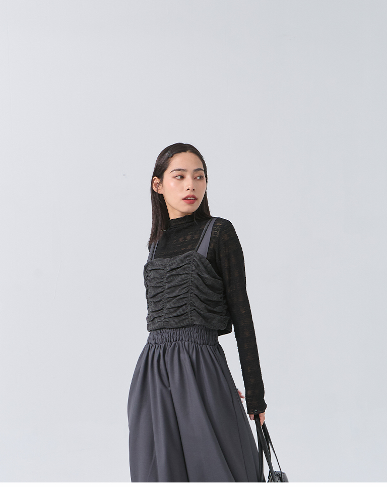 プリーツツーウェイキャミワンピース 2色展開