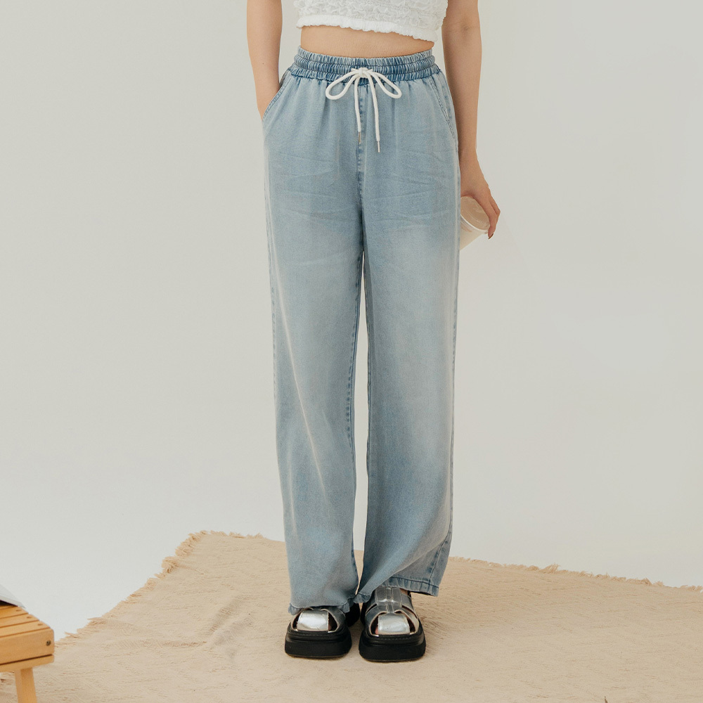 ドローストリングデニムパンツ S/M