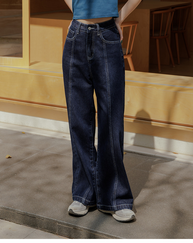 ステッチワイドデニムパンツ S/M/L 04011805