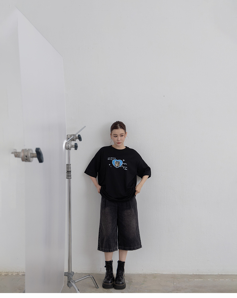 ヴィンテージ7分ワイド丈デニムパンツ 2色展開 S/M/L