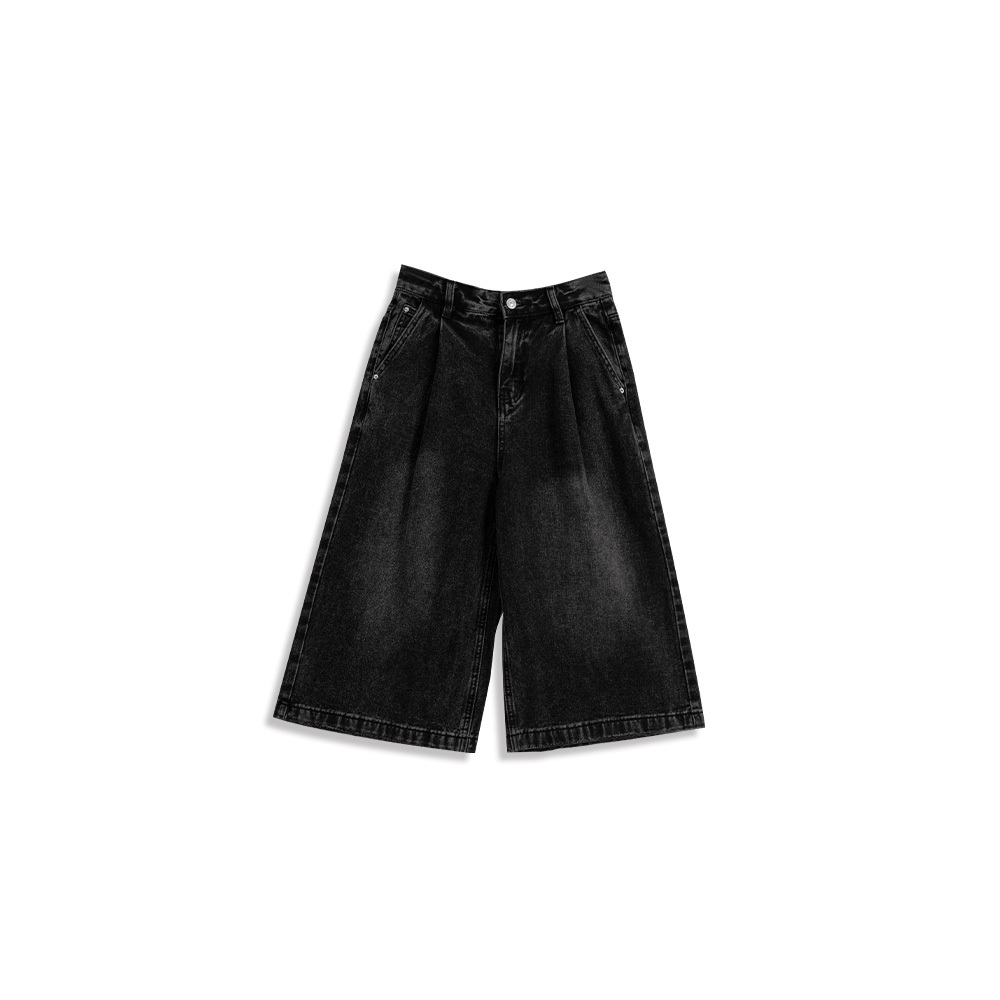 ヴィンテージ7分ワイド丈デニムパンツ 2色展開 S/M/L