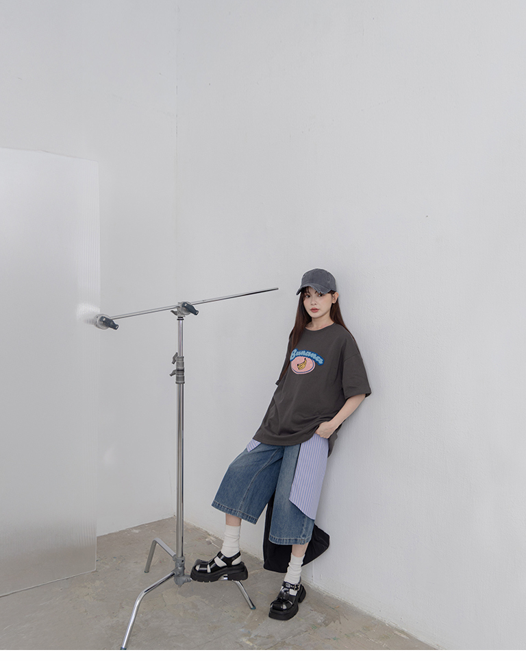 ヴィンテージ7分ワイド丈デニムパンツ 2色展開 S/M/L