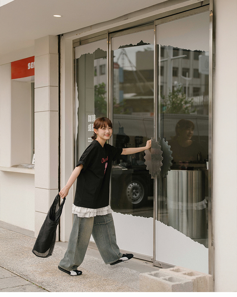 ウォッシュドデニムタックバルーンパンツ