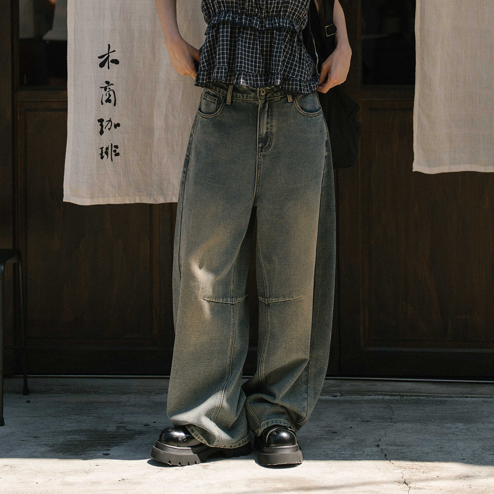 ウォッシュドデニムタックバルーンパンツ