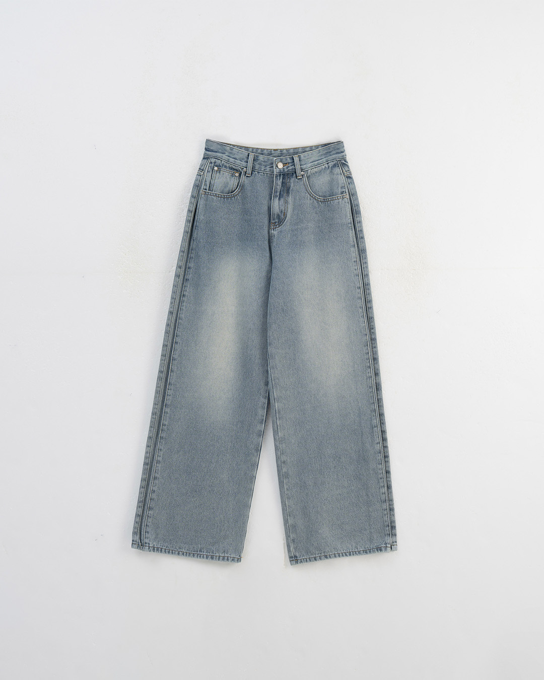 ユニセックスプリーツデニムパンツ