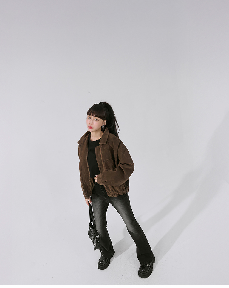 ウォッシュドデニムフレアパンツ