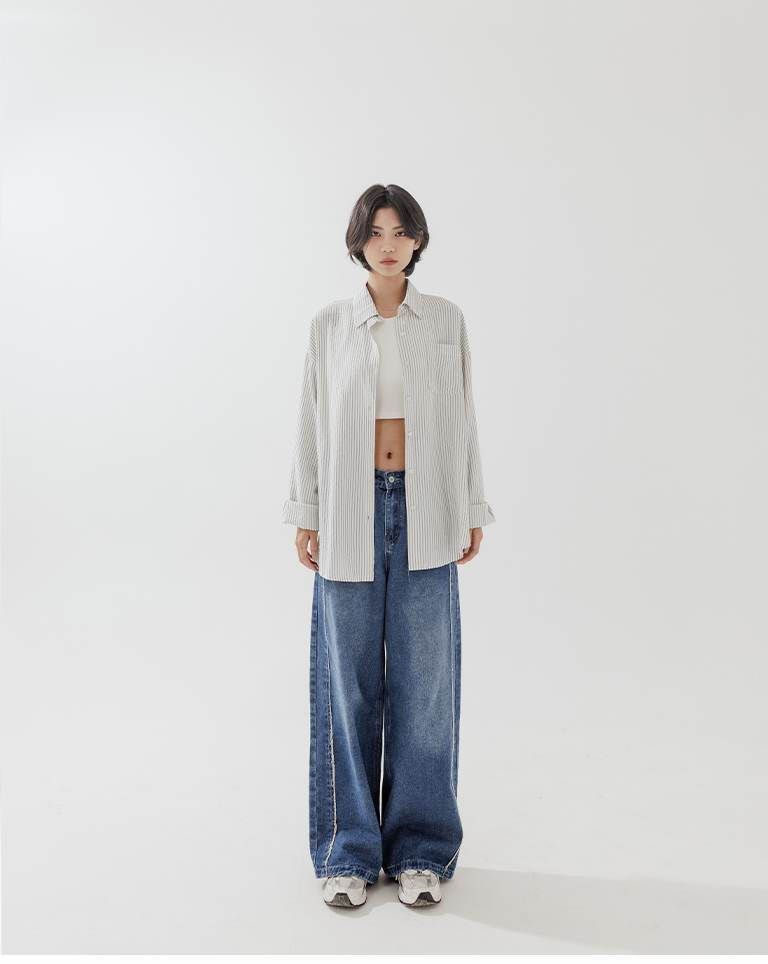 ワイドデニムパンツ