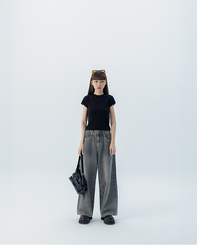 ウォッシュデニムパンツ