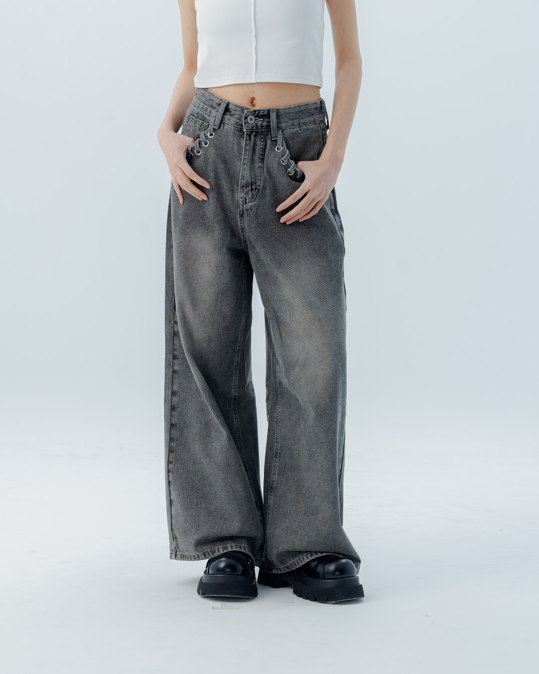 ウォッシュデニムパンツ