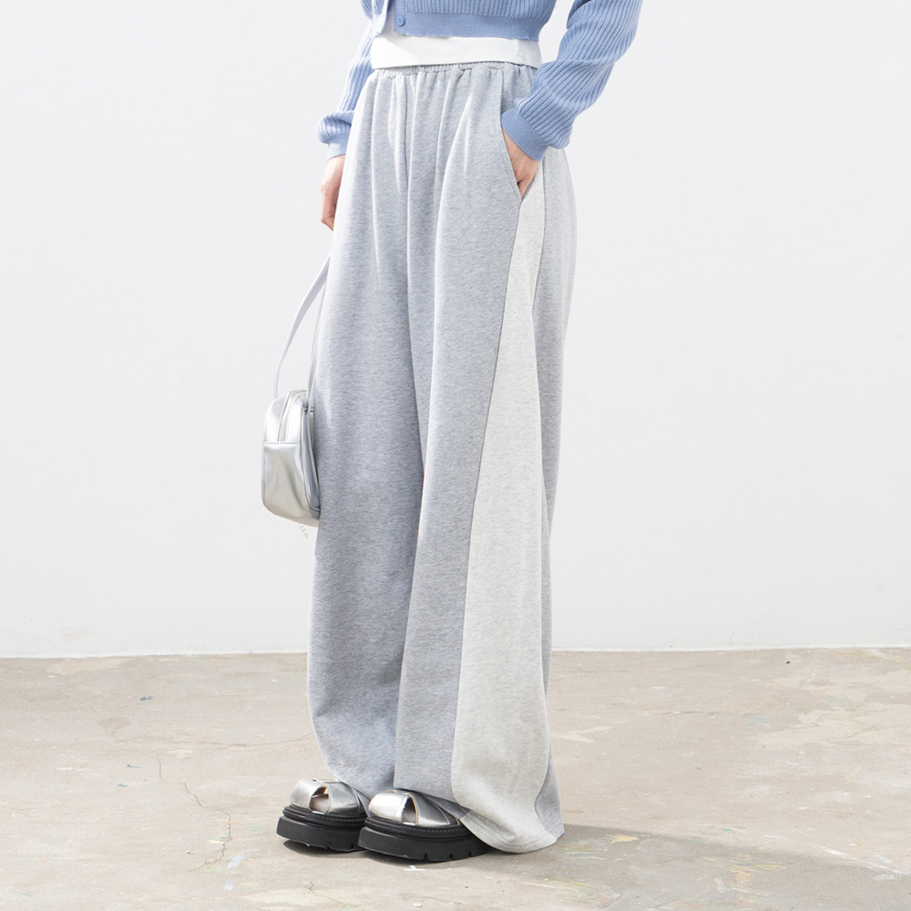 バイカラーローライズコットンパンツ