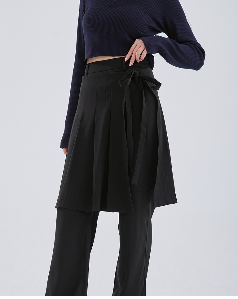 プリーツスカートーピーススラックス  2色展開