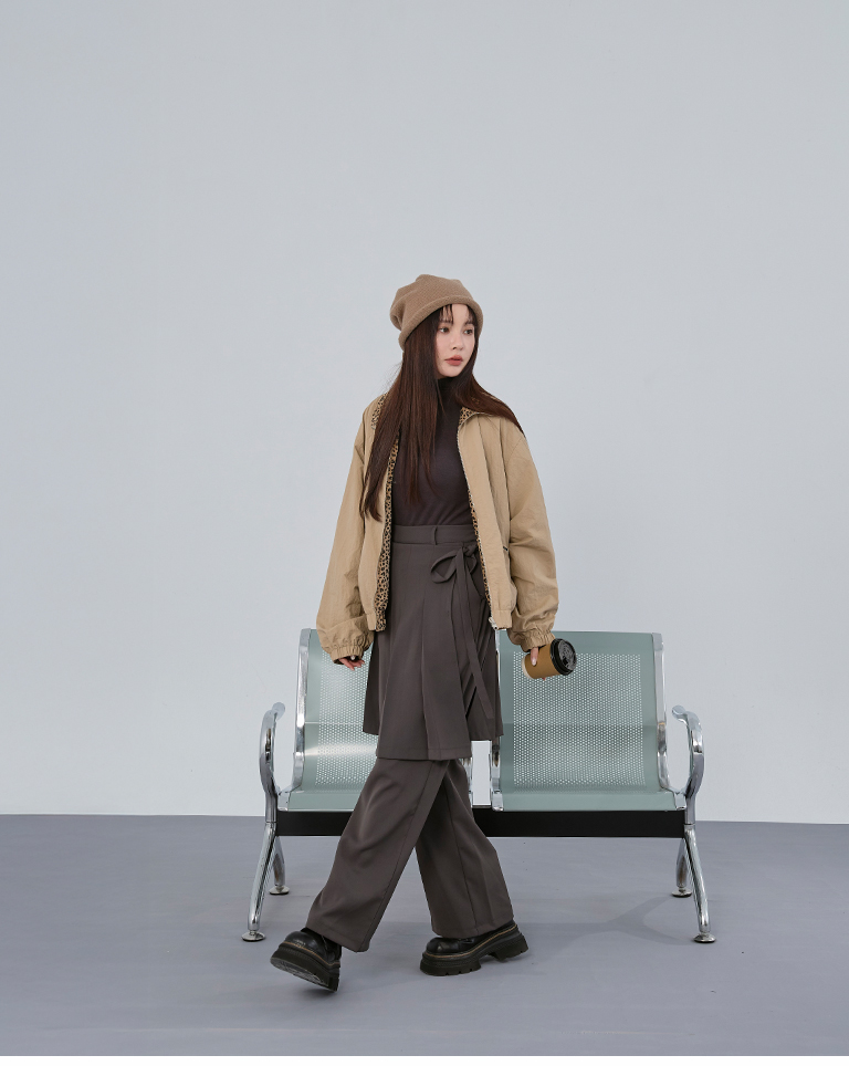 プリーツスカートーピーススラックス  2色展開