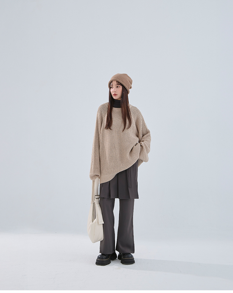 プリーツスカートーピーススラックス  2色展開