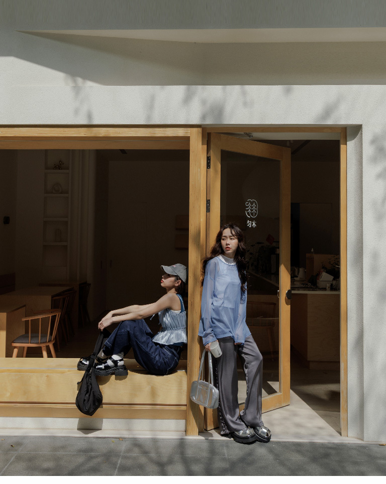 サテンサイドフリルスラックス S/M 04101936