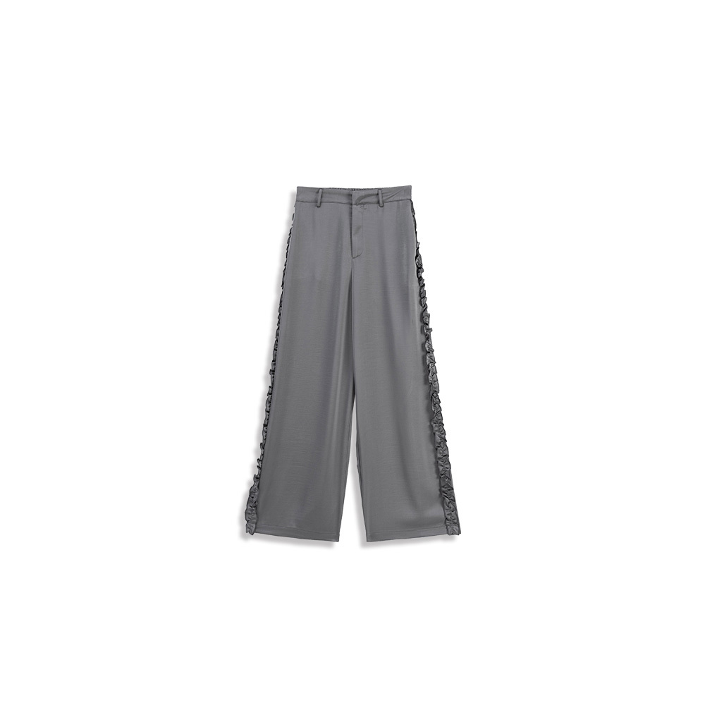 サテンサイドフリルスラックス S/M