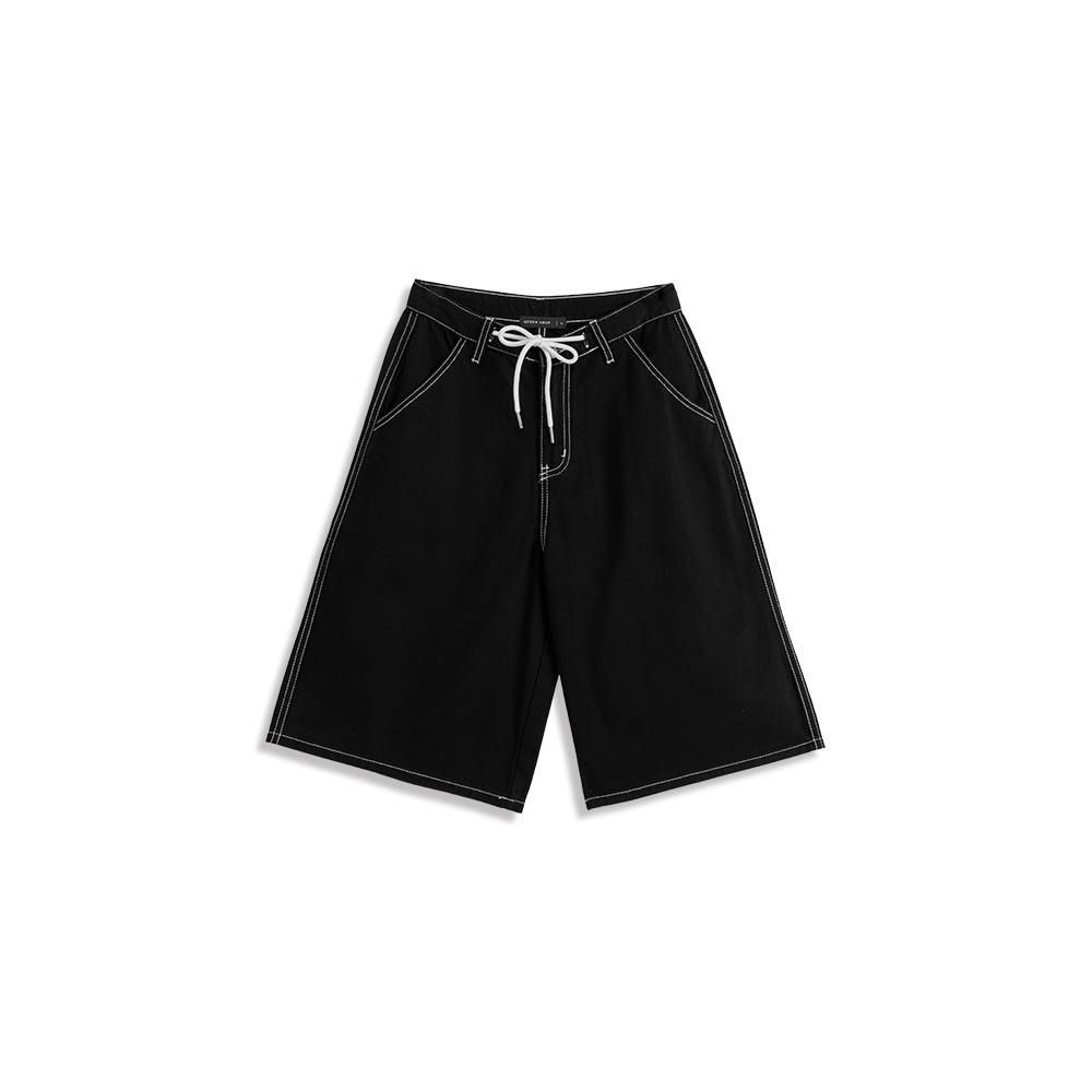 バイカラーステッチクロップドパンツ