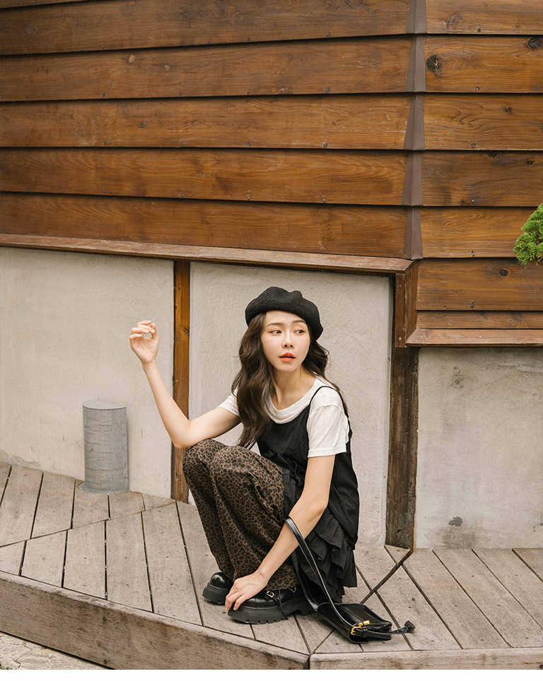 豹柄ドロストストレートパンツ S/M/L