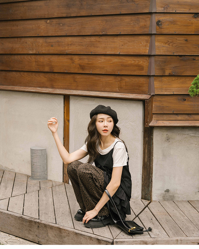 豹柄ドロストストレートパンツ S/M/L