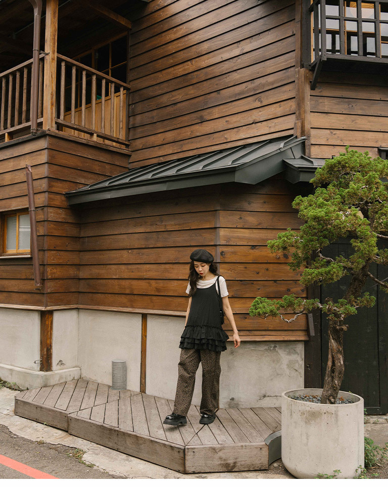 豹柄ドロストストレートパンツ S/M/L