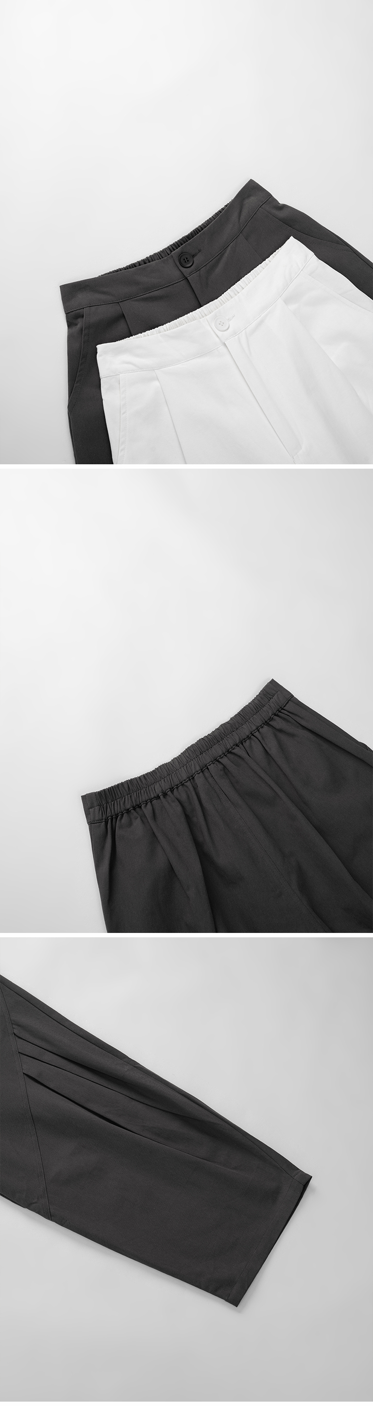 プリーツデザインキャップドパンツ2色展開